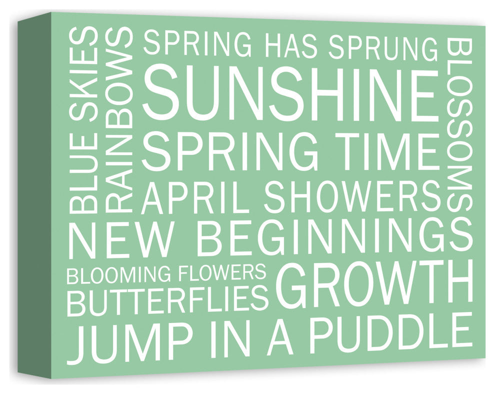 Green Spring Sayings 14x11 Canvas Wall Art