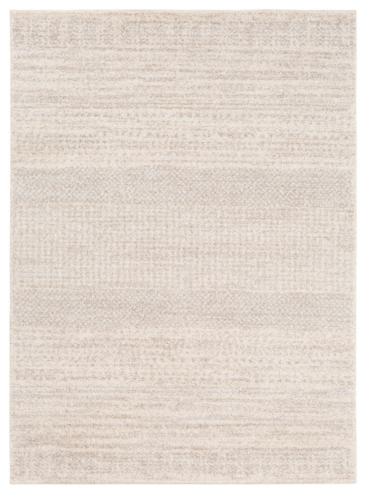 Fowler Solids and Tonals Ivory, Light Gray Area Rug, 8'x10'