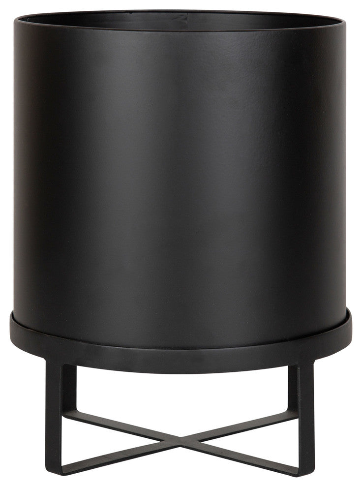 Bracey Metal Planter, Black, 11