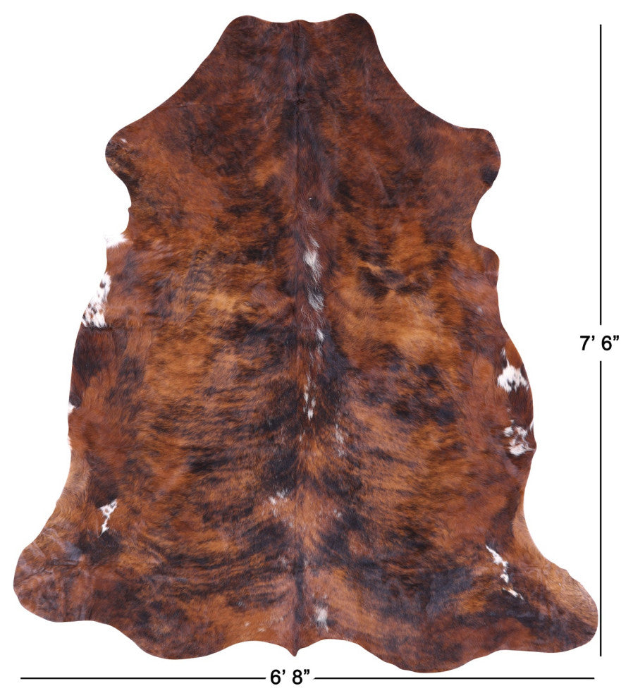7' 6" X 6' 8" Brindle Natural Cowhide Rug C1752