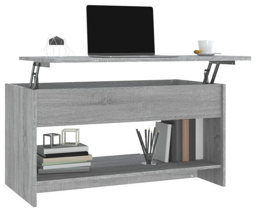vidaXL Coffee Table Grey Sonoma Engineered Wood Medium Height-Adjustable