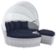 Scottsdale Canopy Outdoor Patio Daybed Light Gray Navy -4442