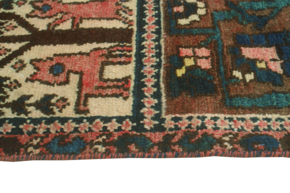 Vintage Distressed Joaquin Navy/Brown Rug, 4'0x6'7