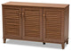 Baxton Studio Coolidge Contemporary Wood 8-Shelf Shoe Cabinet in Walnut Brown