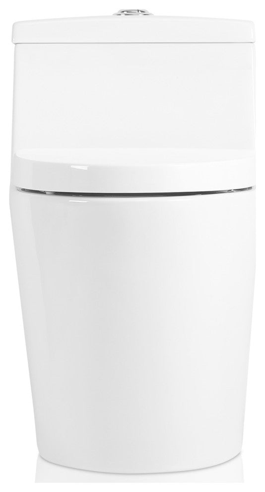 Sinber 28" One Piece Bathroom Toilet with Cotton White Finish and and Dual Flush