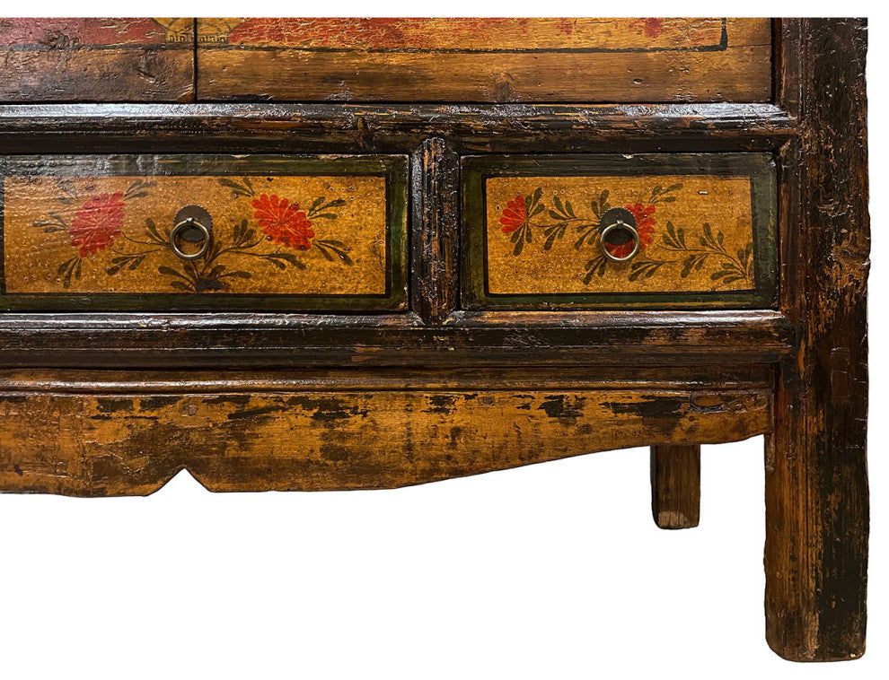Consigned Antique Chinese Mongolia Cabinet/Buffet Table, Sideboard