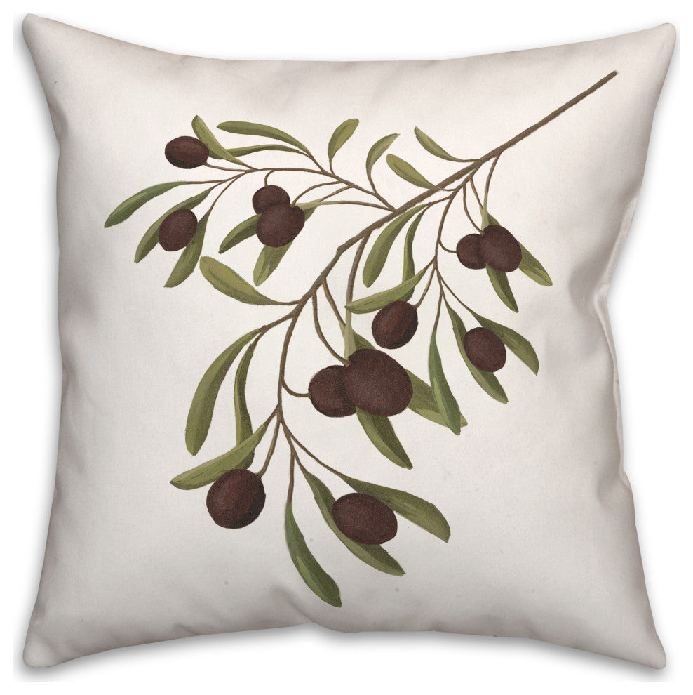 Olive Branch Neutral 1 16x16 Spun Poly Pillow