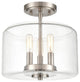 Millennium 6923-SN Three Light Semi-Flush Mount, Satin NIckel Finish