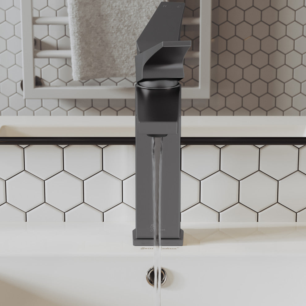 Voltaire Single Hole Single-Handle Bathroom Faucet, Gunmetal Gray