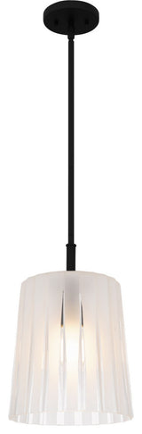 Gray One Light Mini Pendant in Matte Black