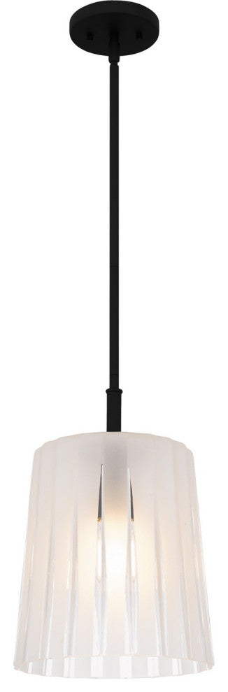 Gray One Light Mini Pendant in Matte Black