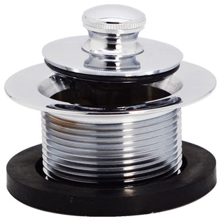 Direct Connect Overflow With Tip-Toe Trim And 2-Hole Overflow Cover, Polished Chrome
