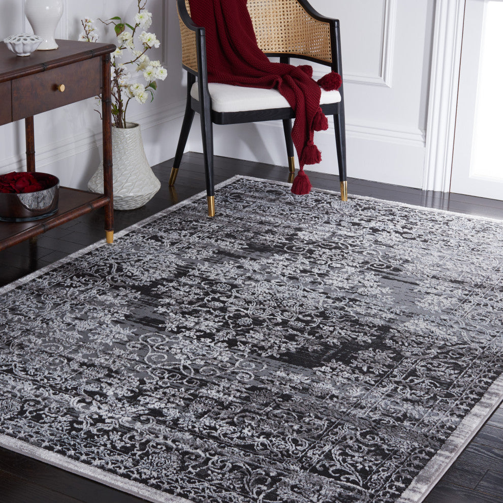 Safavieh Amelia Collection, ALA298 Rug, Charcoal/Grey, 5'5"x7'7"