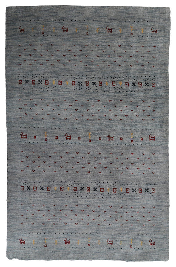 Hand Knotted Loom Wool Area Rug Contemporary, [Rectangle] 8'x10'