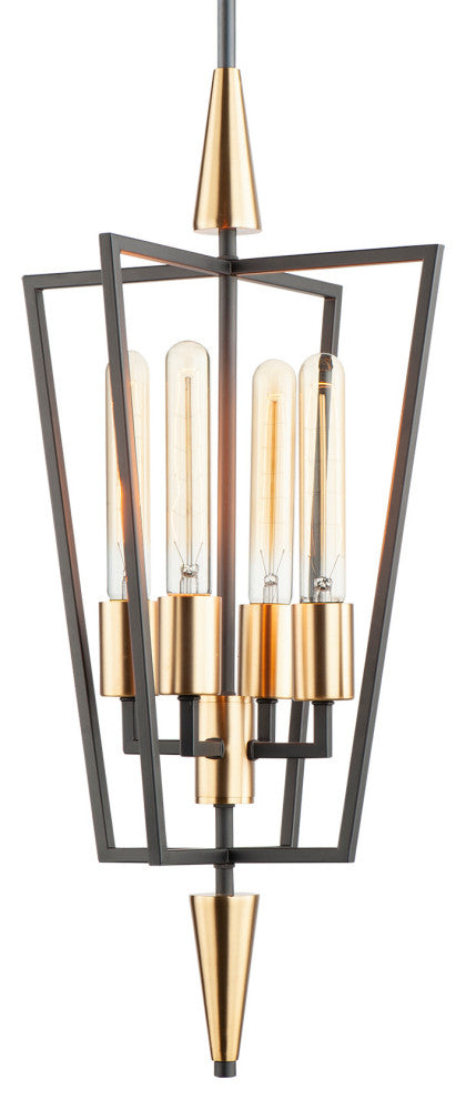 Maxim 11654 Wings 4 Light 12"W Multi Light Pendant - Black / Satin Brass