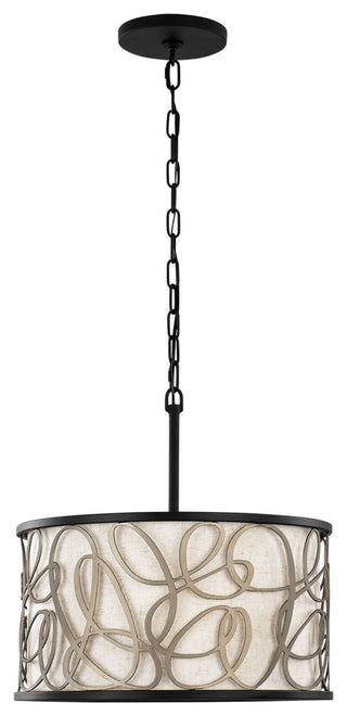 Scribble 3-Lt Convertible Pendant/Semi-Flush - Matte Black/Artifact