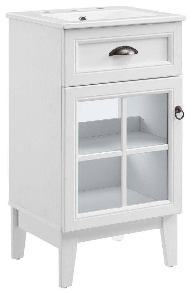 Isle 18" Bathroom Vanity Cabinet White White -5423