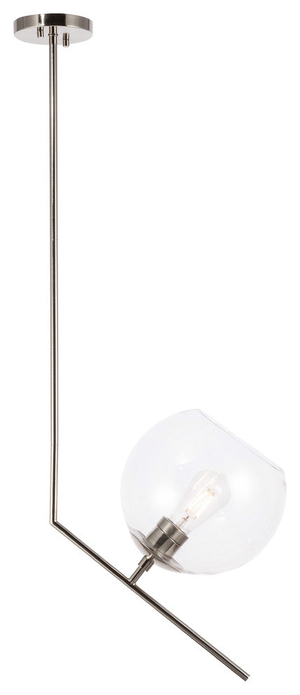 Chrome Finish And Clear Glass 1-Light Pendant