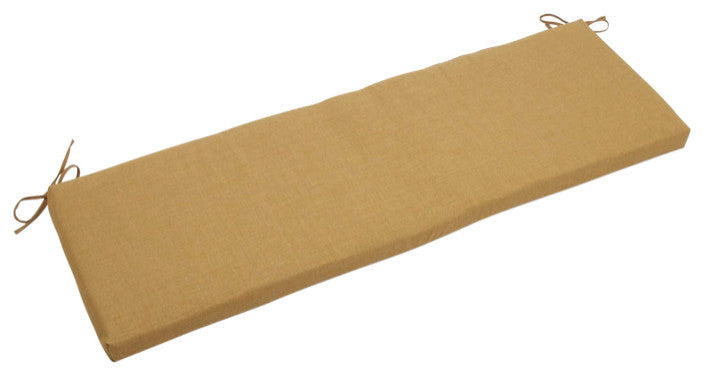 57"x19" Outdoor Spun Polyester Loveseat Cushion, Wheat