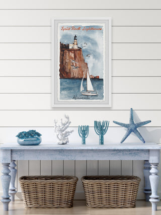 "Split Rock Lighthouse" Framed Painting Print, 8x12