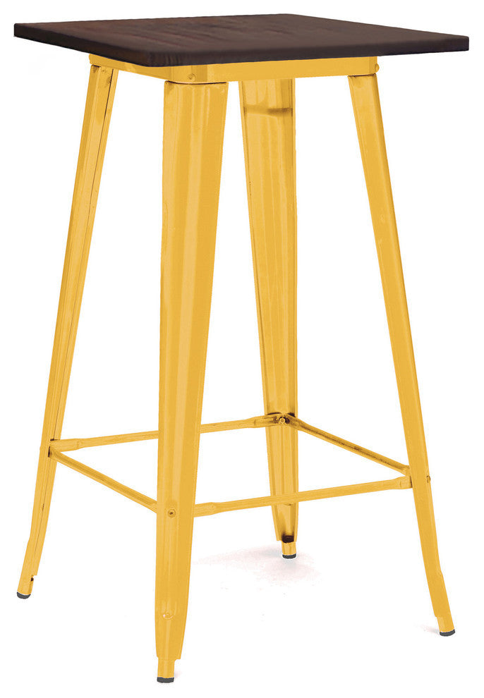 Design Lab Dreux Wood 1 Steel Bar Table Yellow