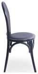 Cano Beech Wood and Rattan Dining Chair With Faux Leather Cushion, Set of 2, Black/Black