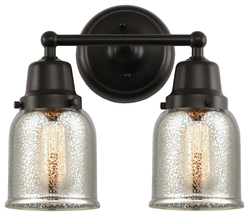 Innovations 623-2W-BK-G58 2-Light Bath Vanity Light, Matte Black