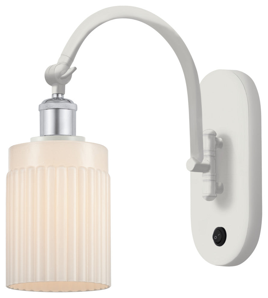 Innovations 518-1W-WPC-G341-LED 1-Light Sconce, White and Polished Chrome