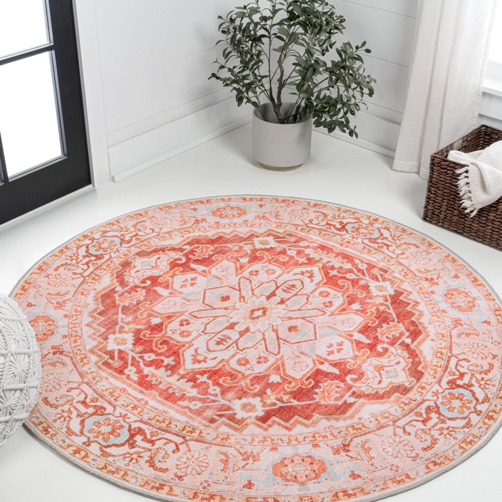 Asa Ornate Medallion Machine-Washable Area Rug