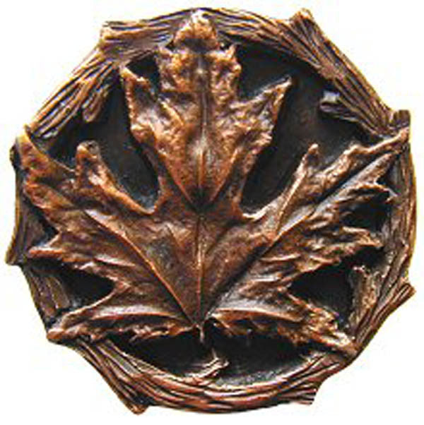 Maple Leaf Knob in Antique Copper, NHK146-AC