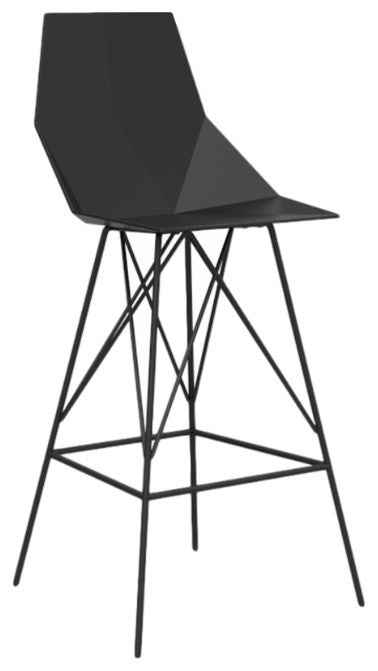 Vondom Faz Indoor/Outdoor Bar Stool, Black