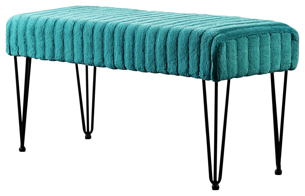 Serenta Super Mink Ottoman, Tile Blue, 46''x16''x22''