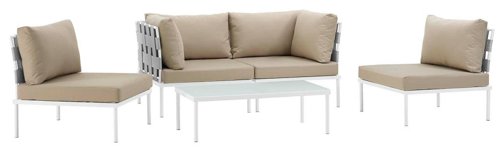 Harmony 5-Piece Outdoor Patio Aluminum Sectional Sofa Set