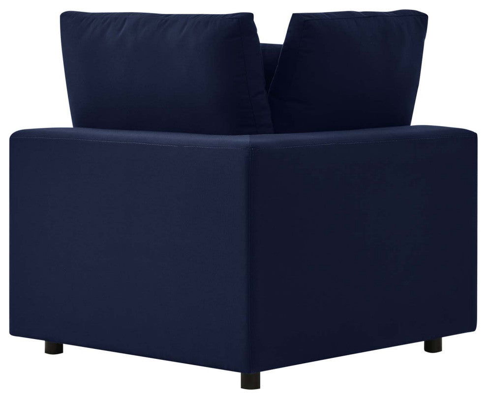 Lounge Sofa Corner Chair, Sunbrella, Blue Navy, Modern, Outdoor Hospitality
