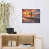 Sunrise & Trees At Edisto Island Coastal Landscape Photo Canvas Wall Art Print, 16" X 20"