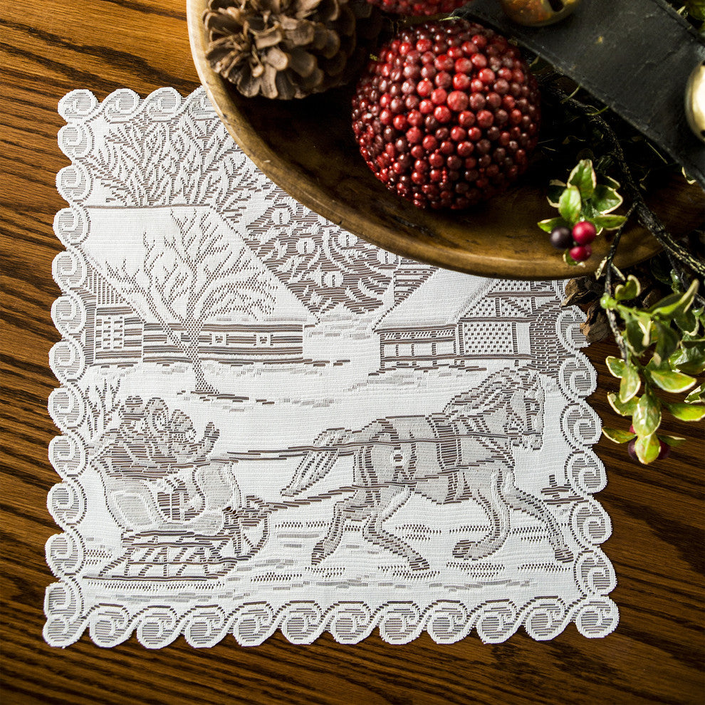 SLEIGH RIDE DOILIES SET/4