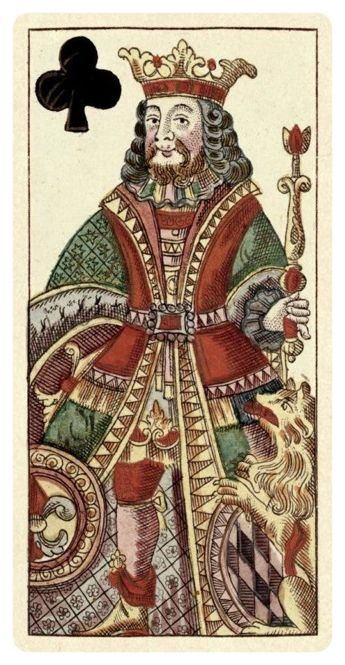 "King of Clubs (Bauern Hochzeit Deck)" Paper Art, 14"x26"