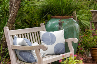 Circles Polyester Indoor/Outdoor Pillow, Nautical Navy, 18"x18"