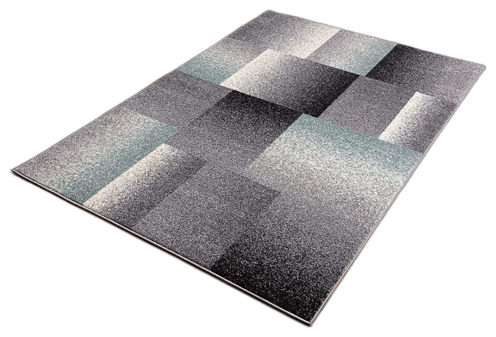 5'x8" Gray Modern Geometric Area Rug
