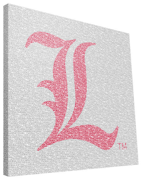 LOU Cardinals Typo Canvas Print, 16"x16"