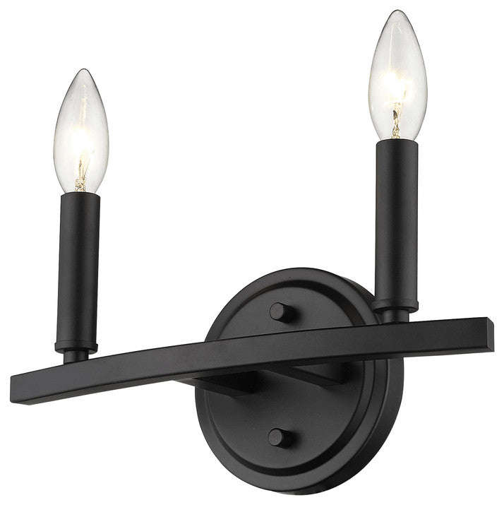 Two Light Matte Black Wall Sconce