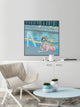 "Bow in the Pool" Floater Framed Painting Print on Canvas, 48"x48"