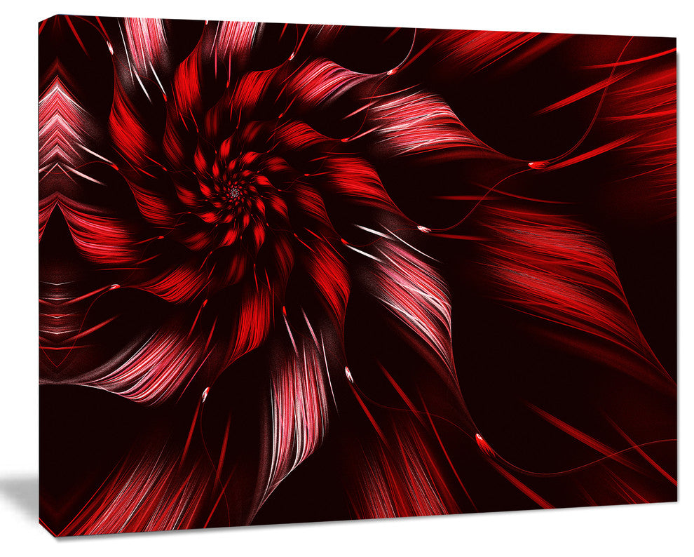 Multicolor Symmetrical Fractal Flower, Floral Canvas Art Print, 40"x30"