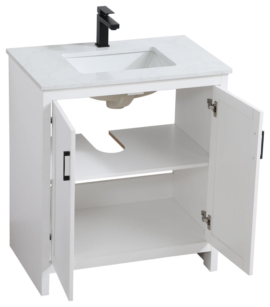 Home Living 30" Single Bathroom Vanity, White