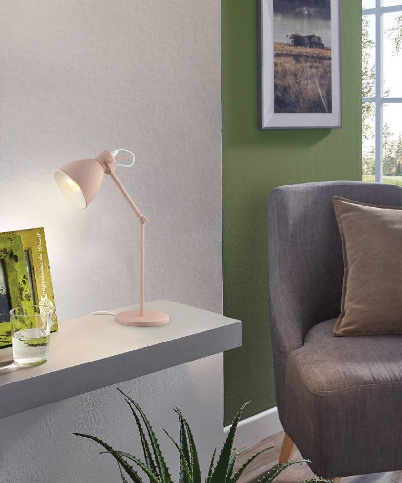 1-Light, 40W Desk Lamp, Pastel Apricot