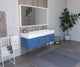 CastelloUSA Alpine 60" Wall Mounted Bathroom Vanity, Base Only, Blue, Brushed Nickel