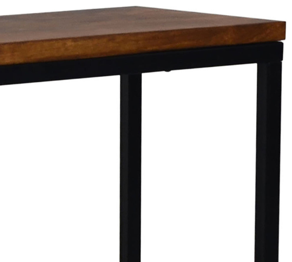 Ryan Console Table - Chestnut/Black