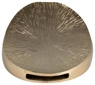 Metal, 8" Etched Oval Vase, Champagne