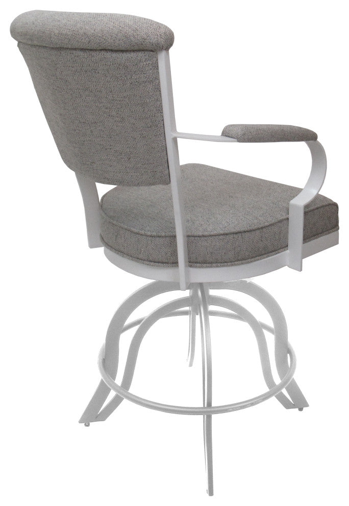 Miami Counter 26" or 30" Metal Bar Stool - A Base, Portwood Ash - White, 26"