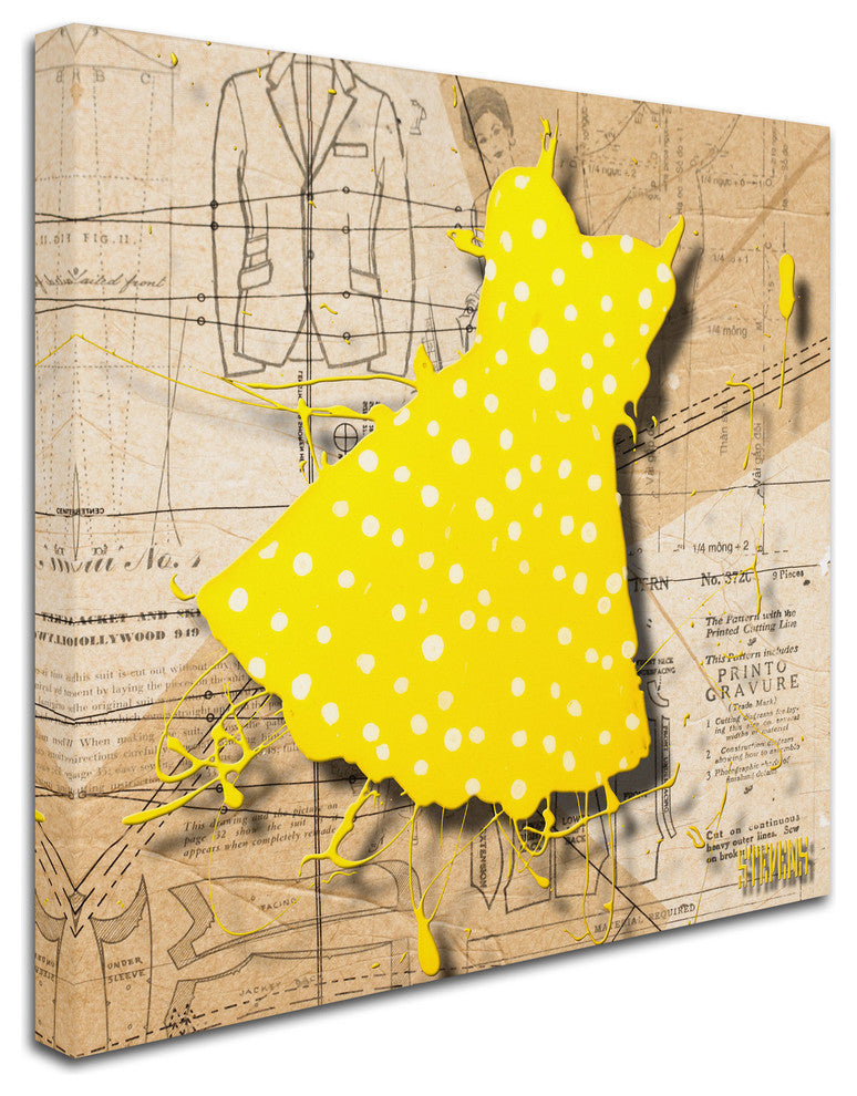 'White on Yellow' Canvas Art by Roderick Stevens